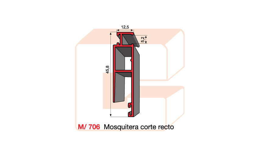 M/706 Mosquitera corte recto