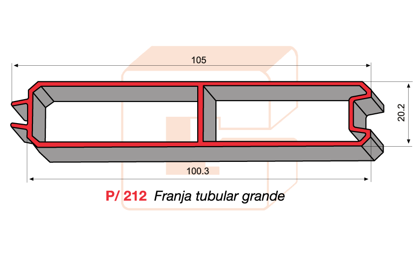 P/212 Franja tubular grande