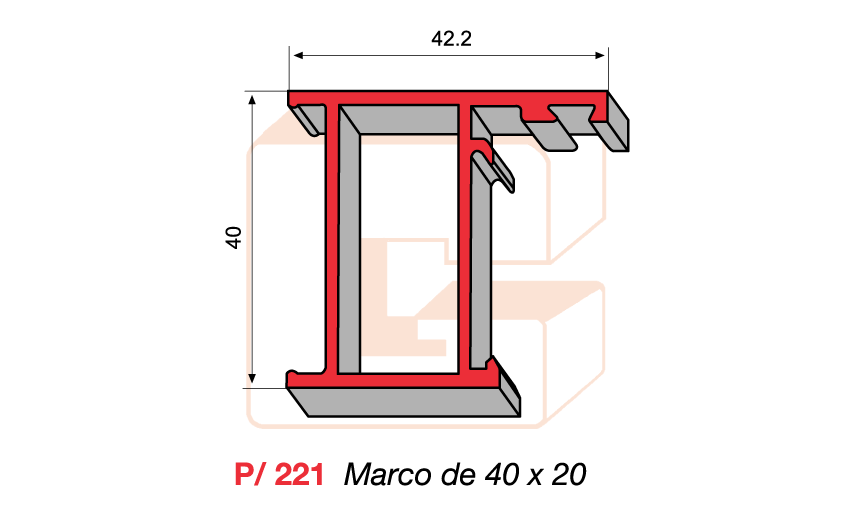 P/221 Marco de 40 x 20