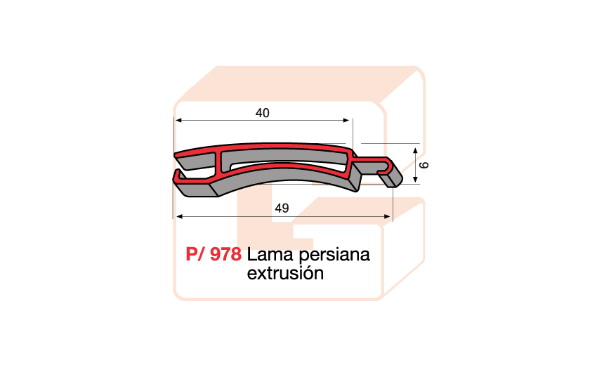 P/978 Lama persiana extrusión